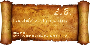 Laczházi Benjamina névjegykártya